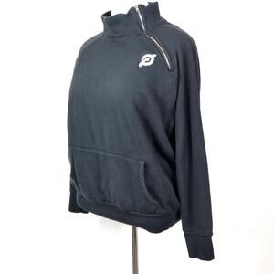 Peloton Size XL Incline Side Zip Pullover Sweatshirt Pockets Black